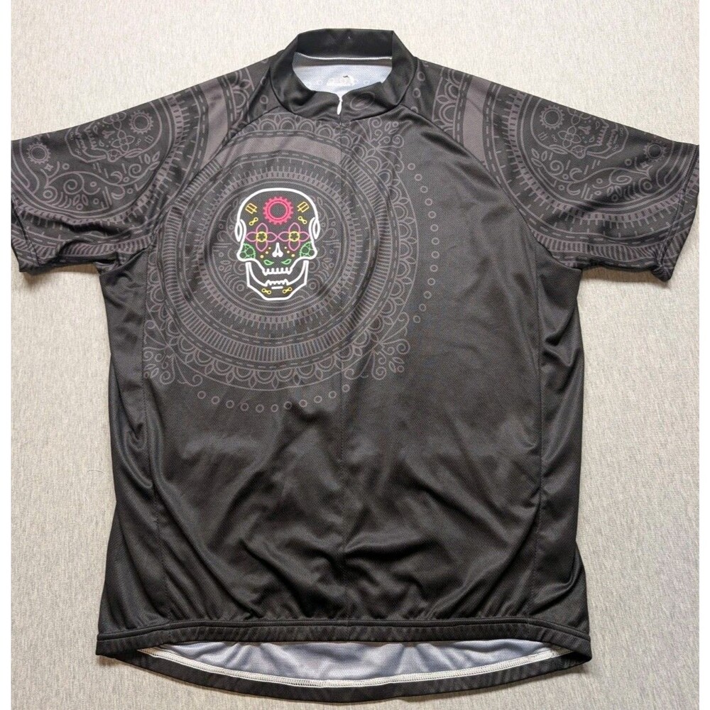 Performance, Womens XL, 3/4Zip, Cycling Jersey Black Dios De Los Muertos